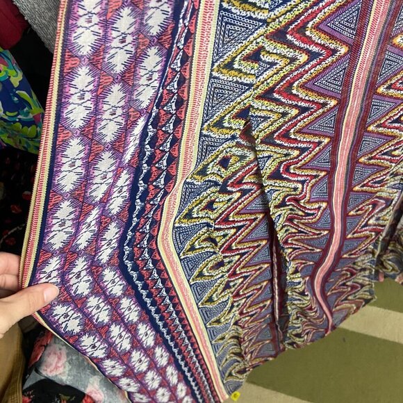 Earthbound Size Large Sheer Maxi Dress Boho Aztec Print Empire Waist Hippie - Picture 5 of 9